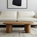 55" Natural Solid Wood Oval Coffee Table