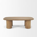 55" Natural Solid Wood Oval Coffee Table