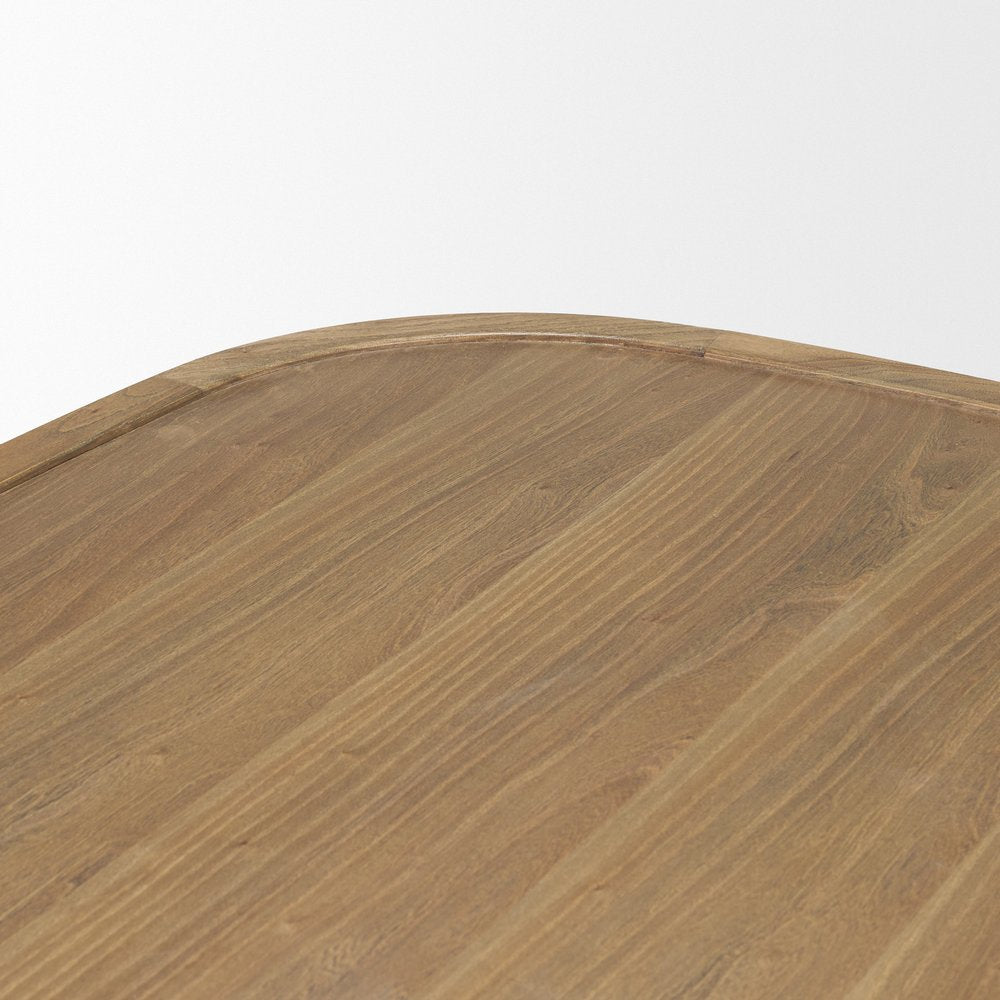 55" Natural Solid Wood Oval Coffee Table