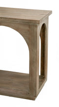 77" Brown Solid Wood Distressed Console Table With Arch Detailing