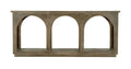 77" Brown Solid Wood Distressed Console Table With Arch Detailing