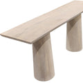72" Natural Solid Wood Distressed Double Pedestal Console Table