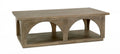 59" Brown Solid Wood Distressed Floor Shelf Coffee Table With Shelf