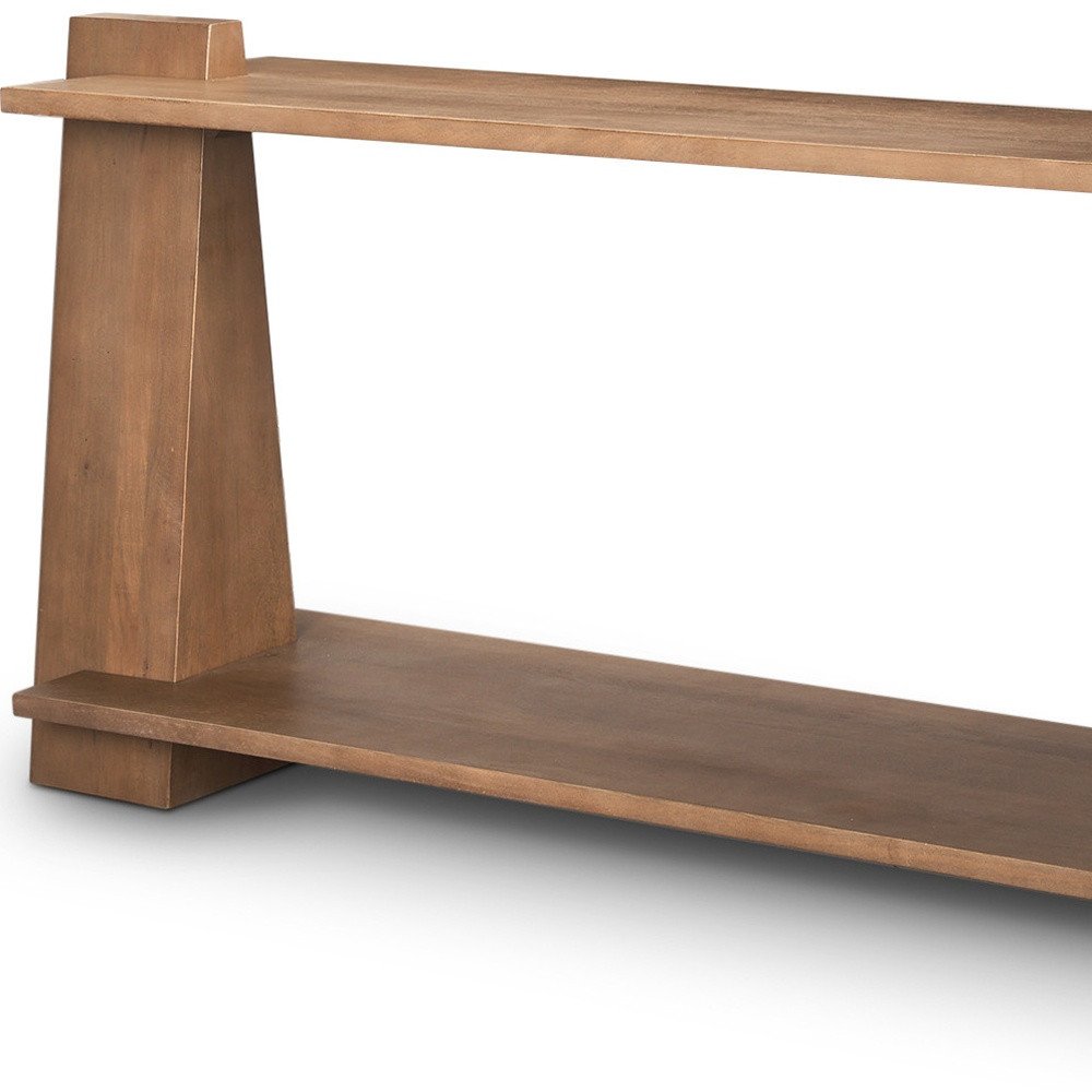 67" Brown Solid Wood Solid Console Table With Shelf