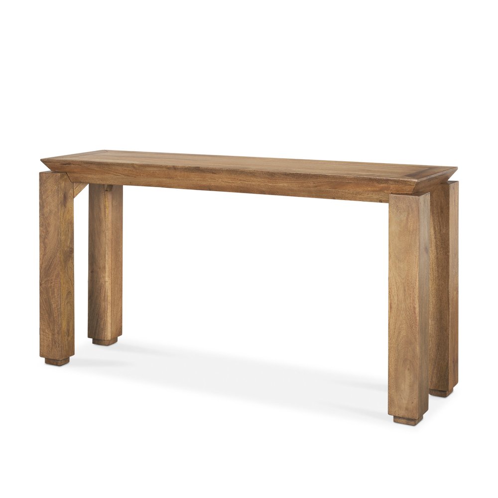 60" Brown Solid Wood Console Table