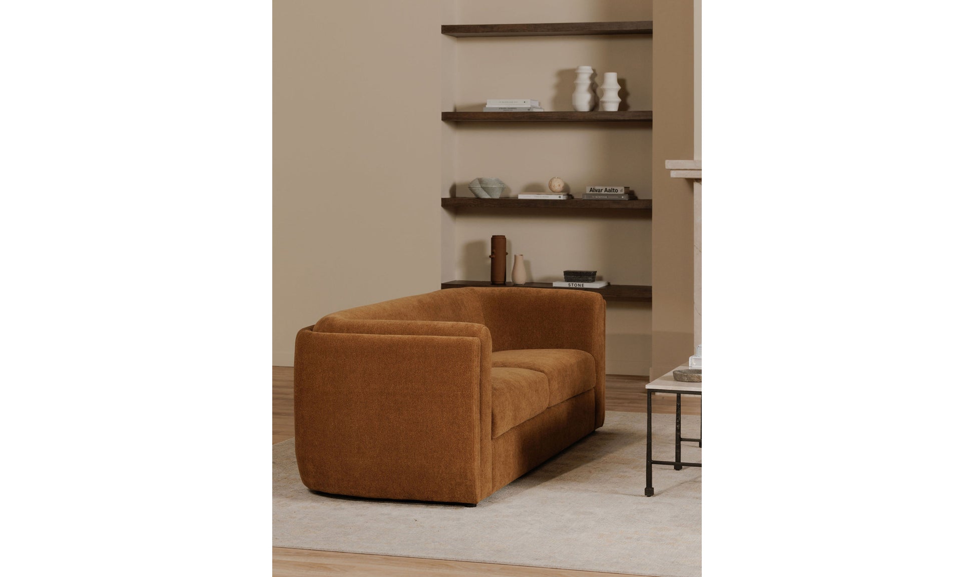 Alora Tan Sofa - Elegant Modern Comfort for Living Spaces in leather or Fabric