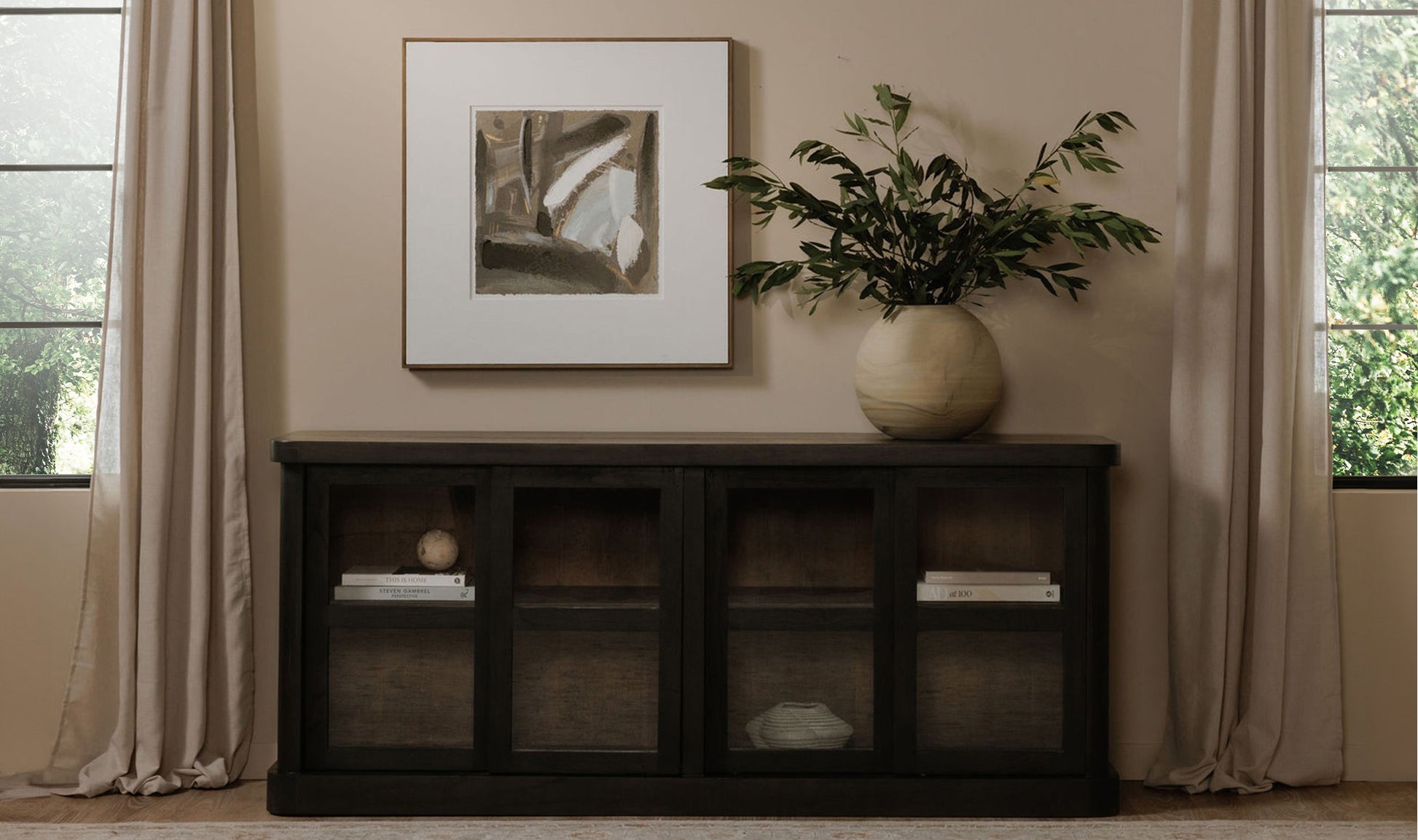 Mona Modern Black Sideboard