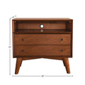 Mid-Century Modern Flynn Large Nightstand with Acorn Finish