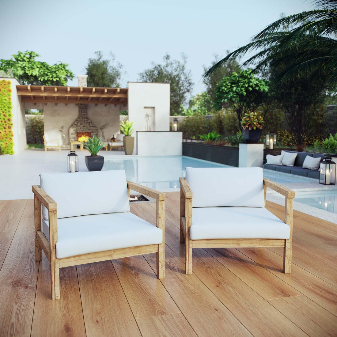 Outdoor Teak Conversation Set