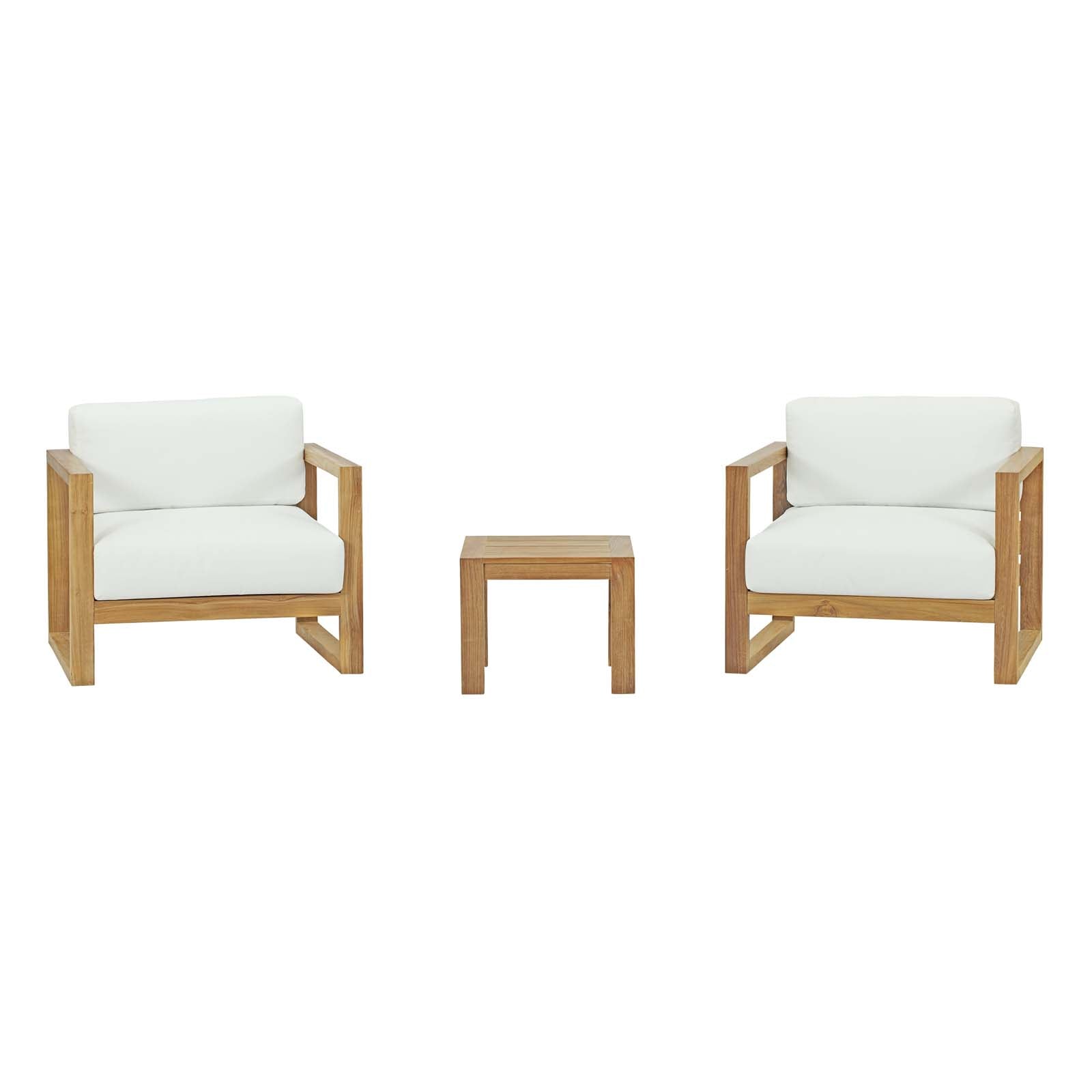 Stylish Upland 3-Piece Outdoor Teak Set for Cozy Spaces