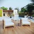 Stylish Upland 3-Piece Outdoor Teak Set for Cozy Spaces