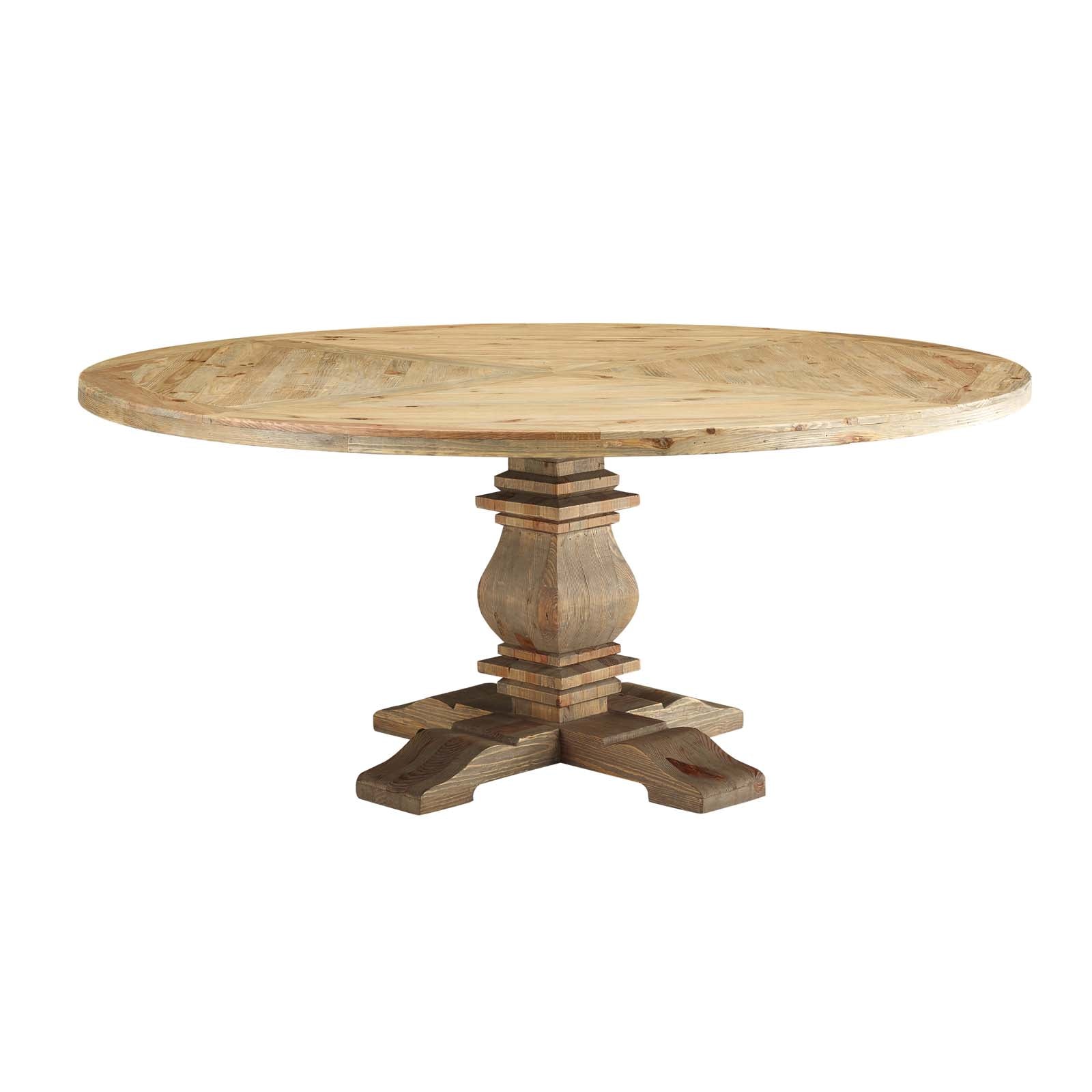 Pine Wood 71" Round Dining Table