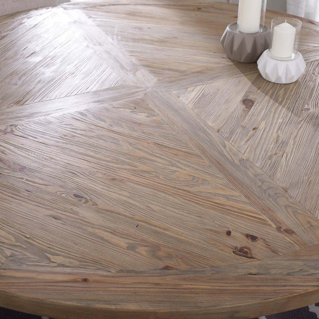 Stitch 71" Round Pine Wood Dining Table