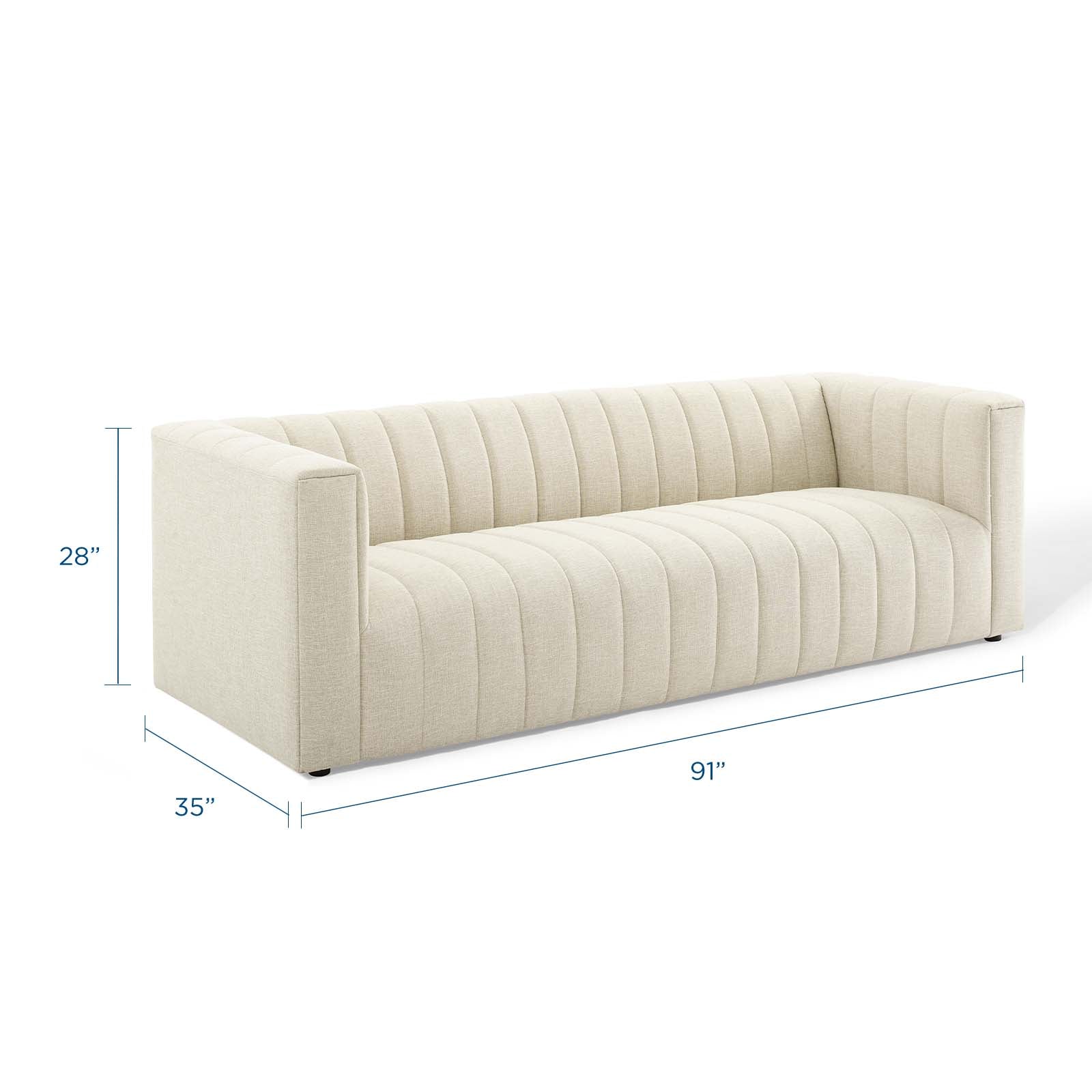 Reflection Channel Tufted Upholstered Sofa