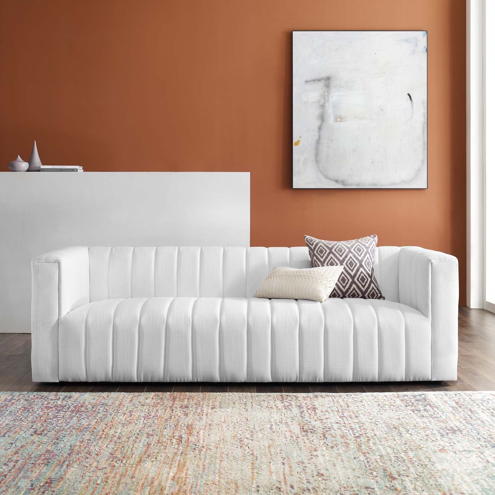 Reflection Channel Tufted Upholstered Sofa