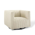 Tufted Swivel Armchair Beige