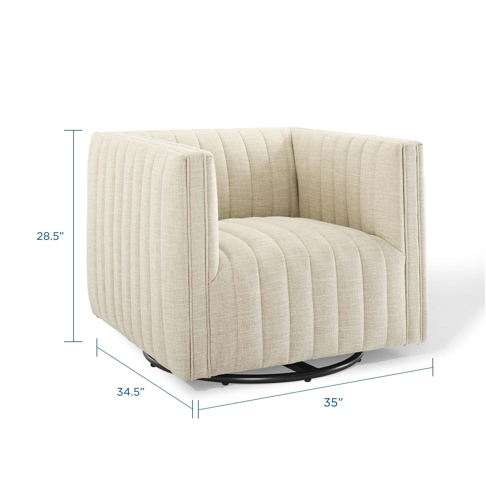 Tufted Swivel Armchair Beige