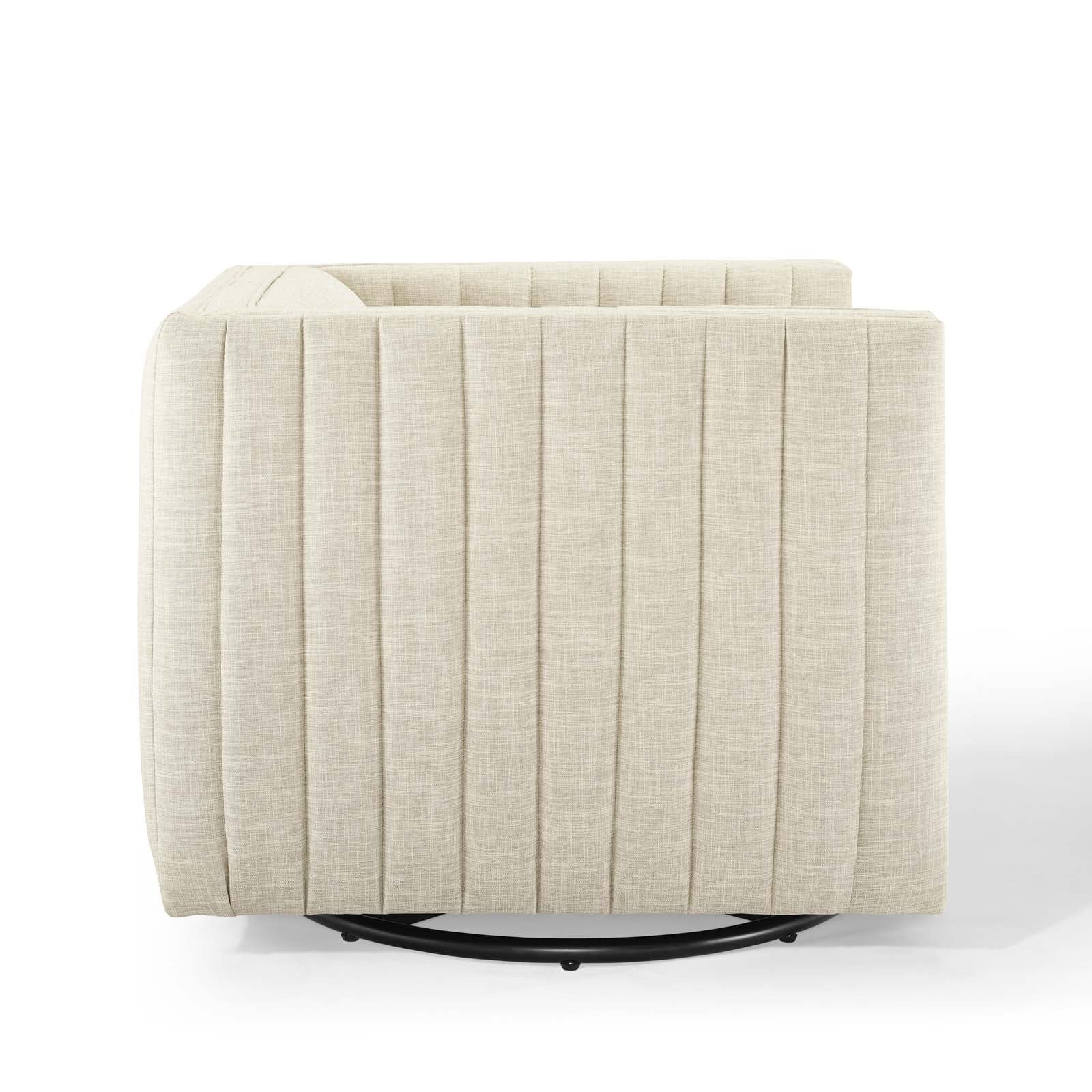 Tufted Swivel Armchair Beige