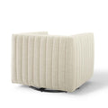 Tufted Swivel Armchair Beige