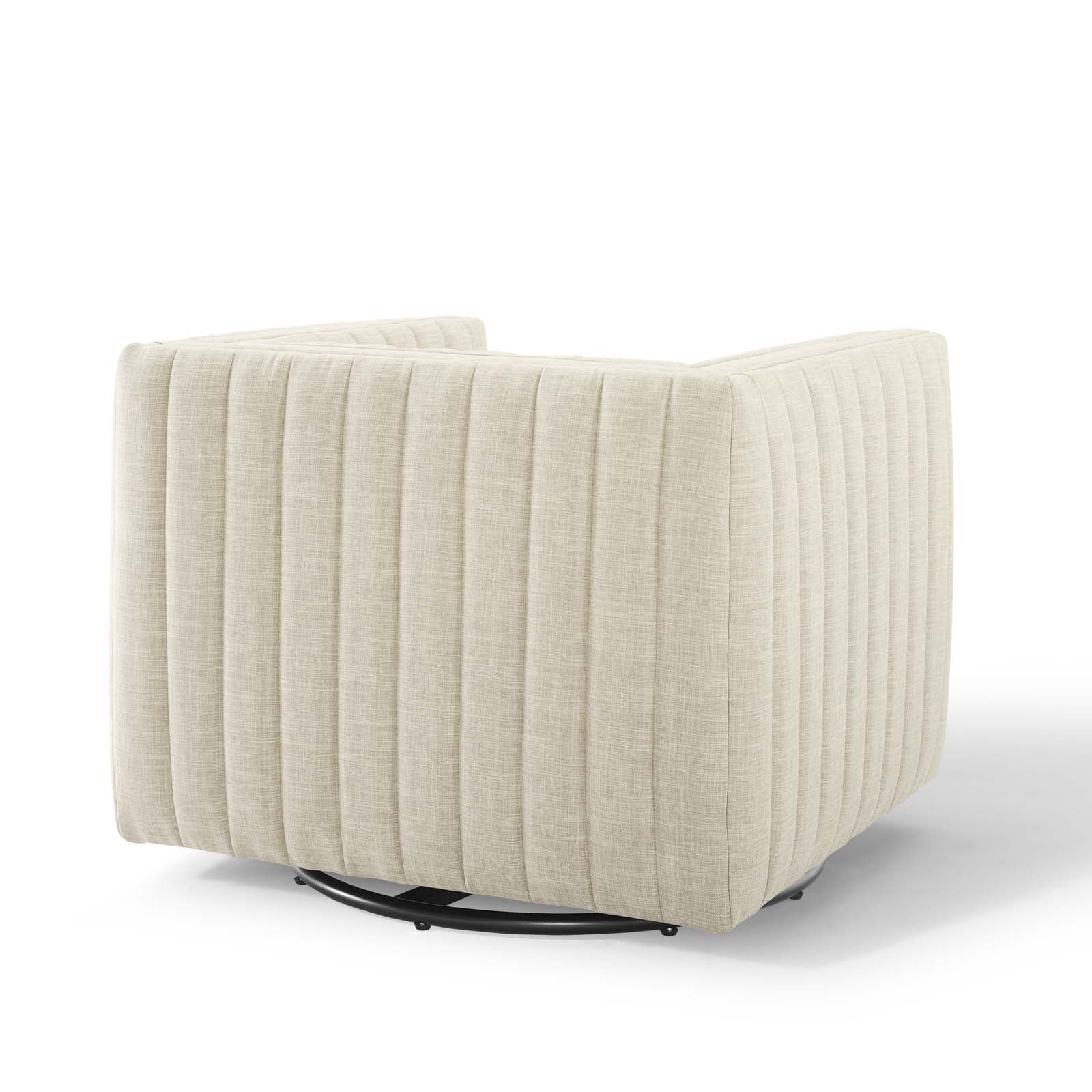 Tufted Swivel Armchair Beige