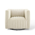 Tufted Swivel Armchair Beige