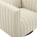 Tufted Swivel Armchair Beige