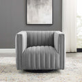 Tufted Swivel Armchair Beige