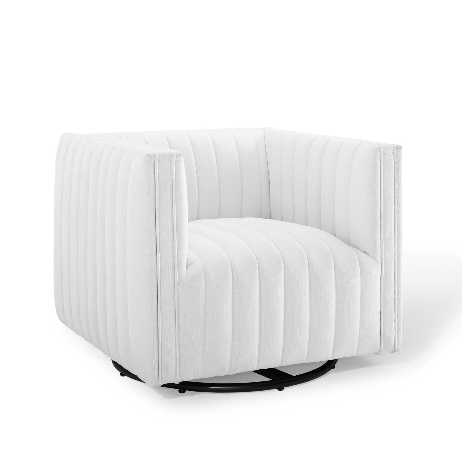 Tufted Swivel Armchair Beige