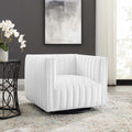 Tufted Swivel Armchair Beige