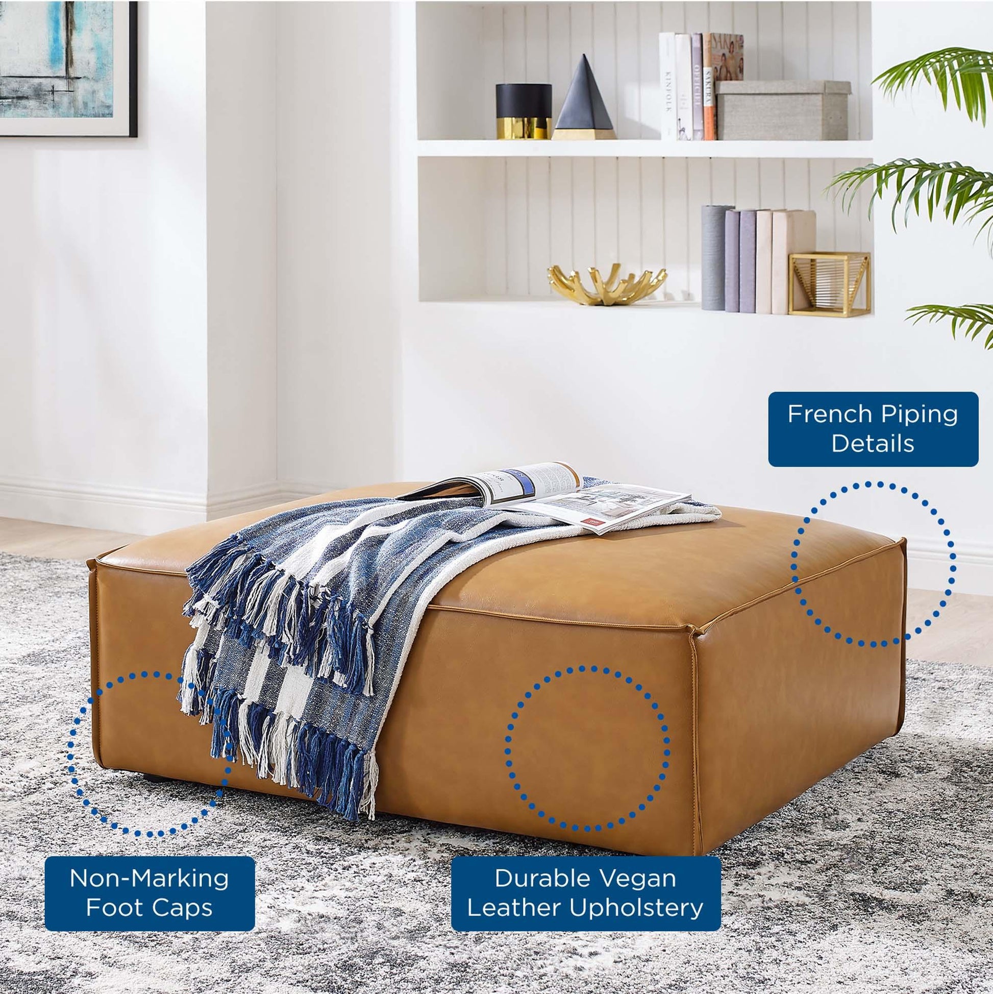 Vegan Leather Ottoman