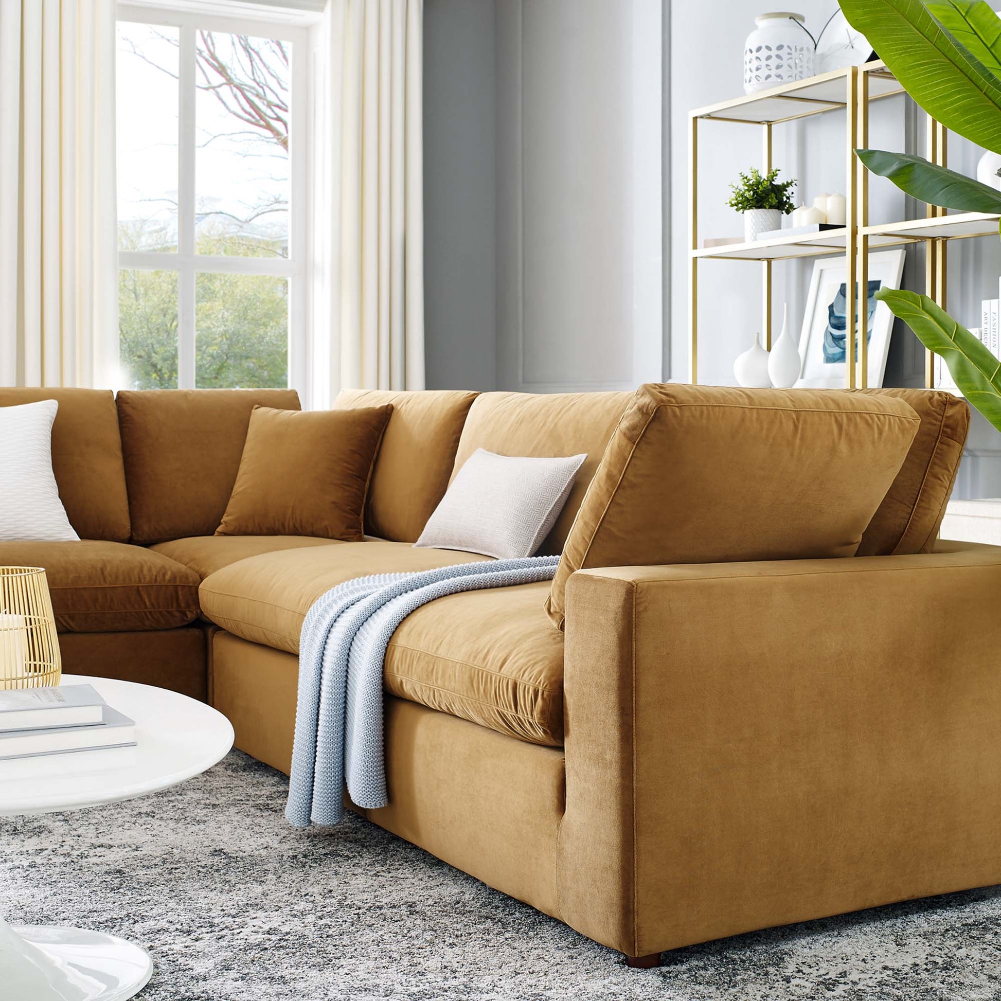 5 Piece Velvet Sectional Sofa