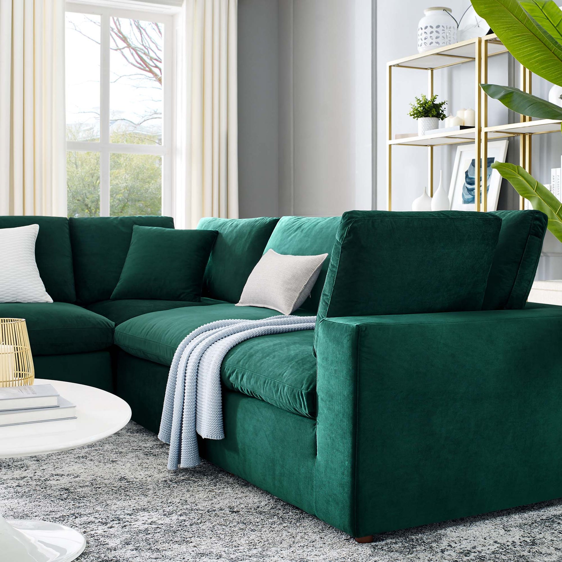 5 Piece Velvet Sectional Sofa