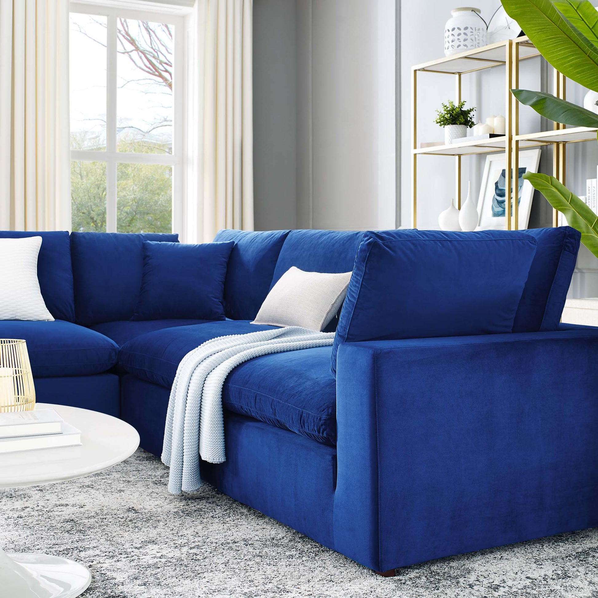 5 Piece Velvet Sectional Sofa