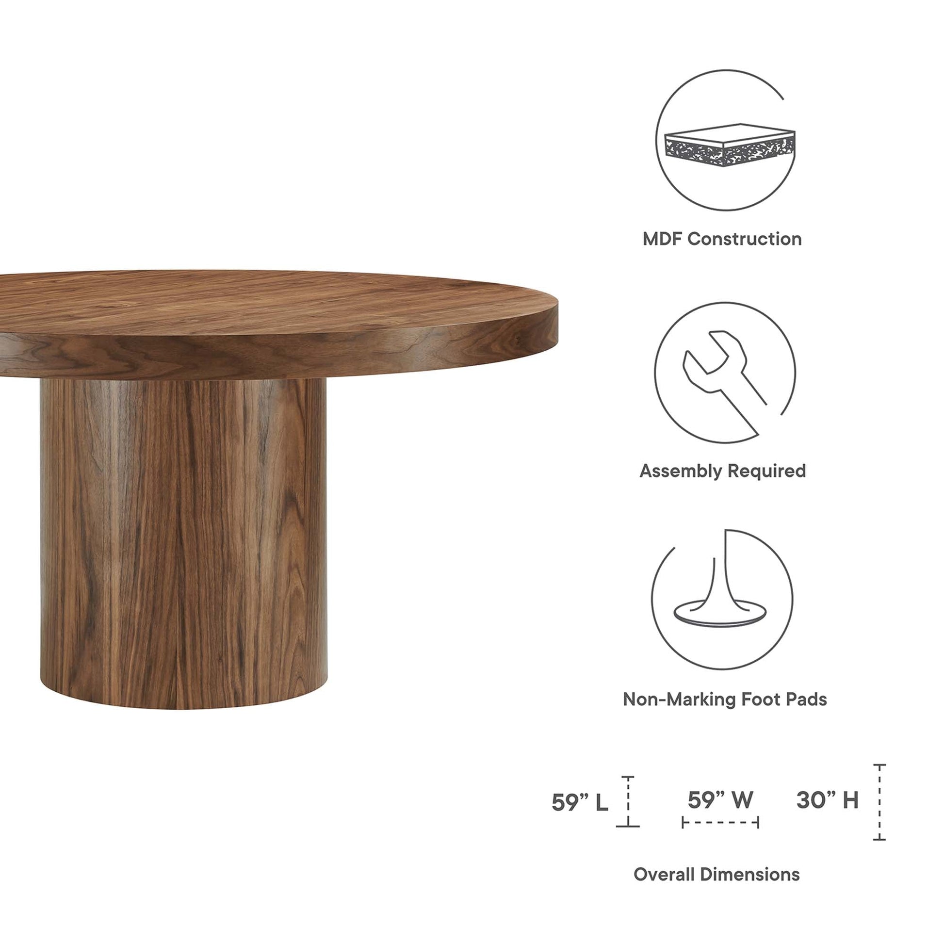 Modern Oak Round Dining Table