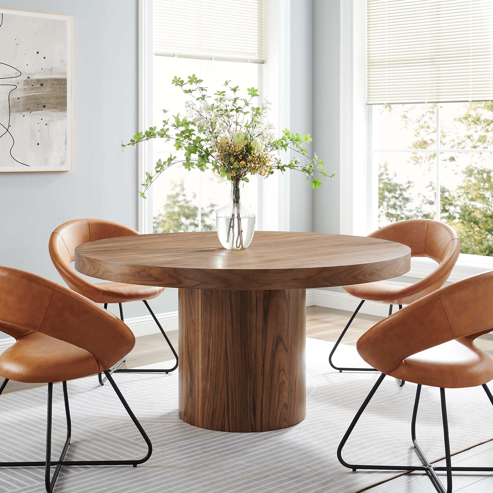 Modern Oak Round Dining Table