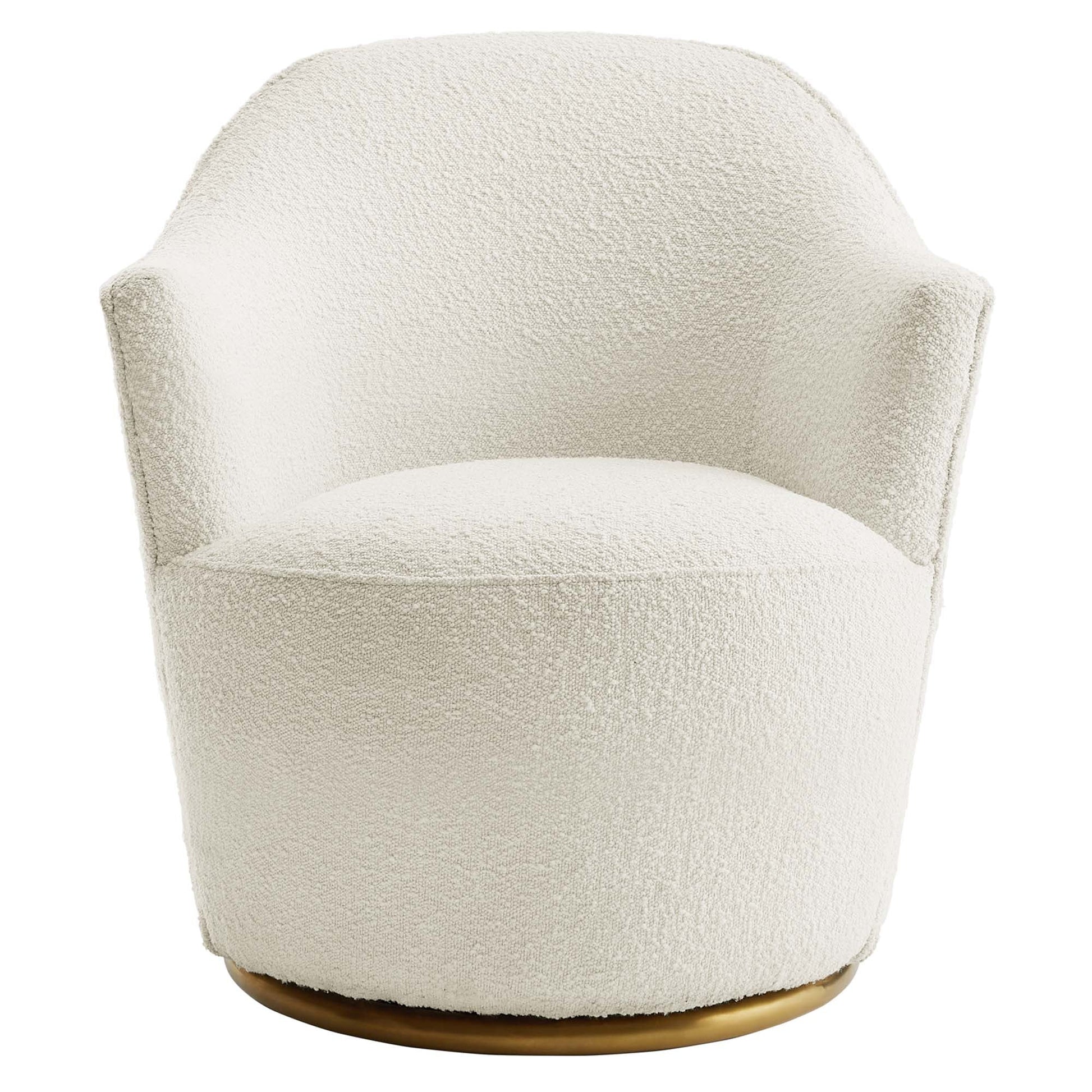 Nora White Boucle Accent Chair