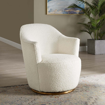 Nora White Boucle Accent Chair