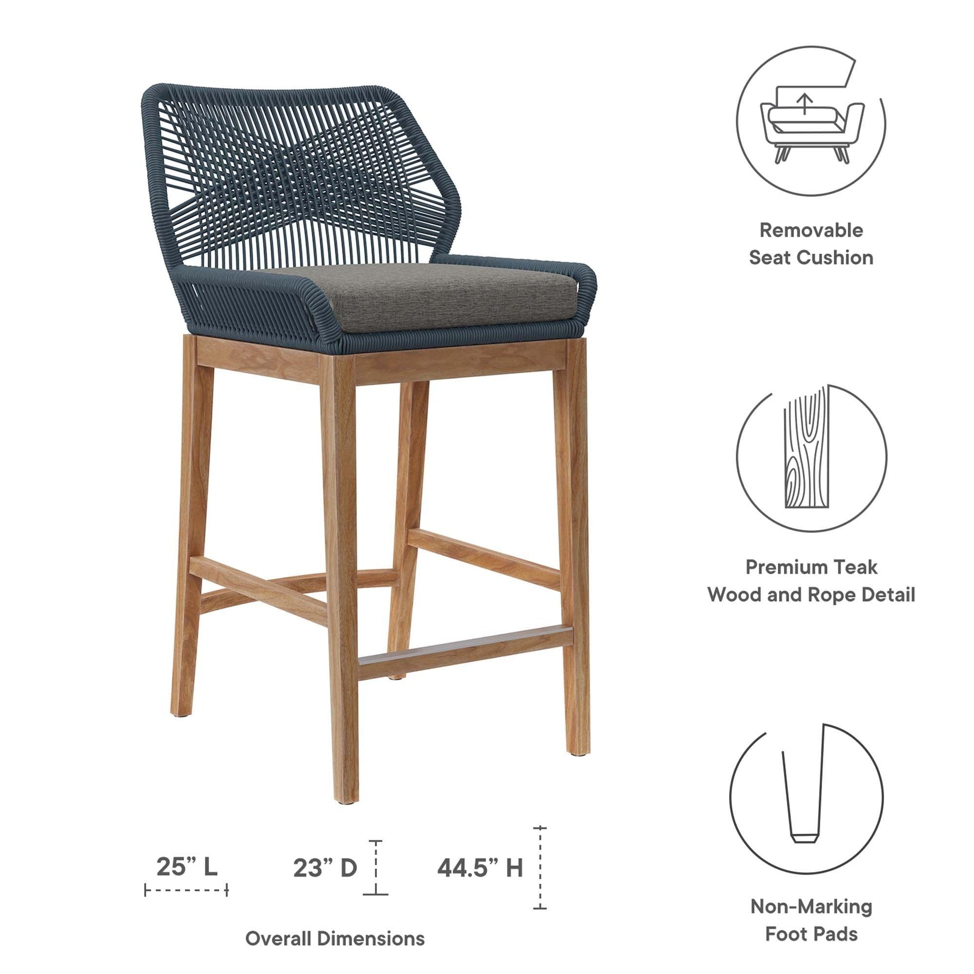 Outdoor Patio Teak Bar Set