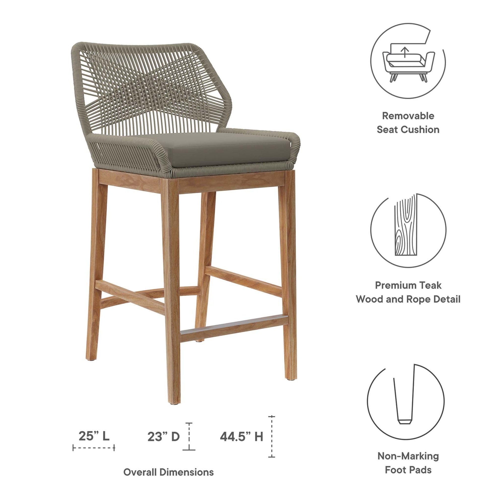 Outdoor Patio Teak Bar Set