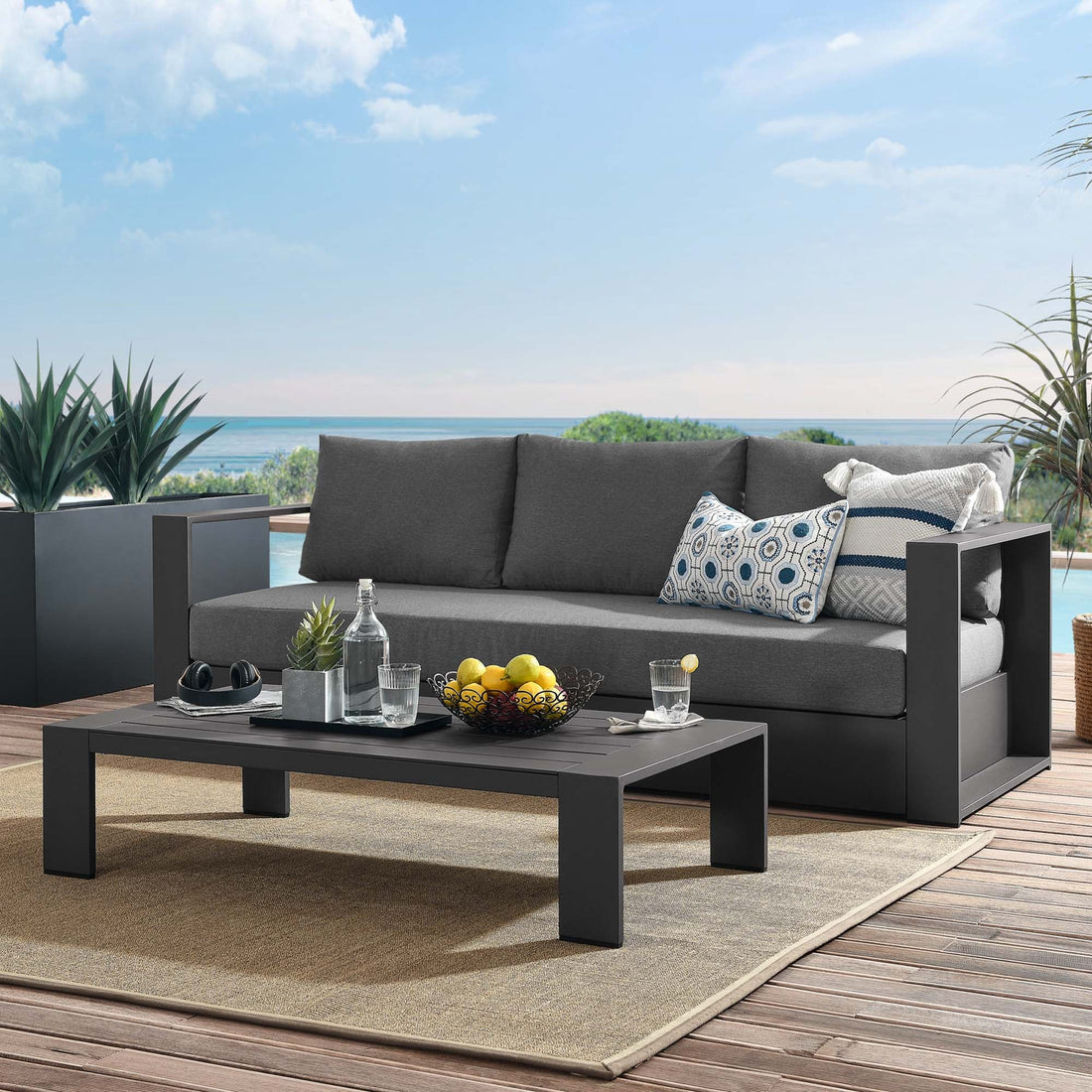 Stylish Tahoe 2-Piece Powder-Coated Aluminum Outdoor Set