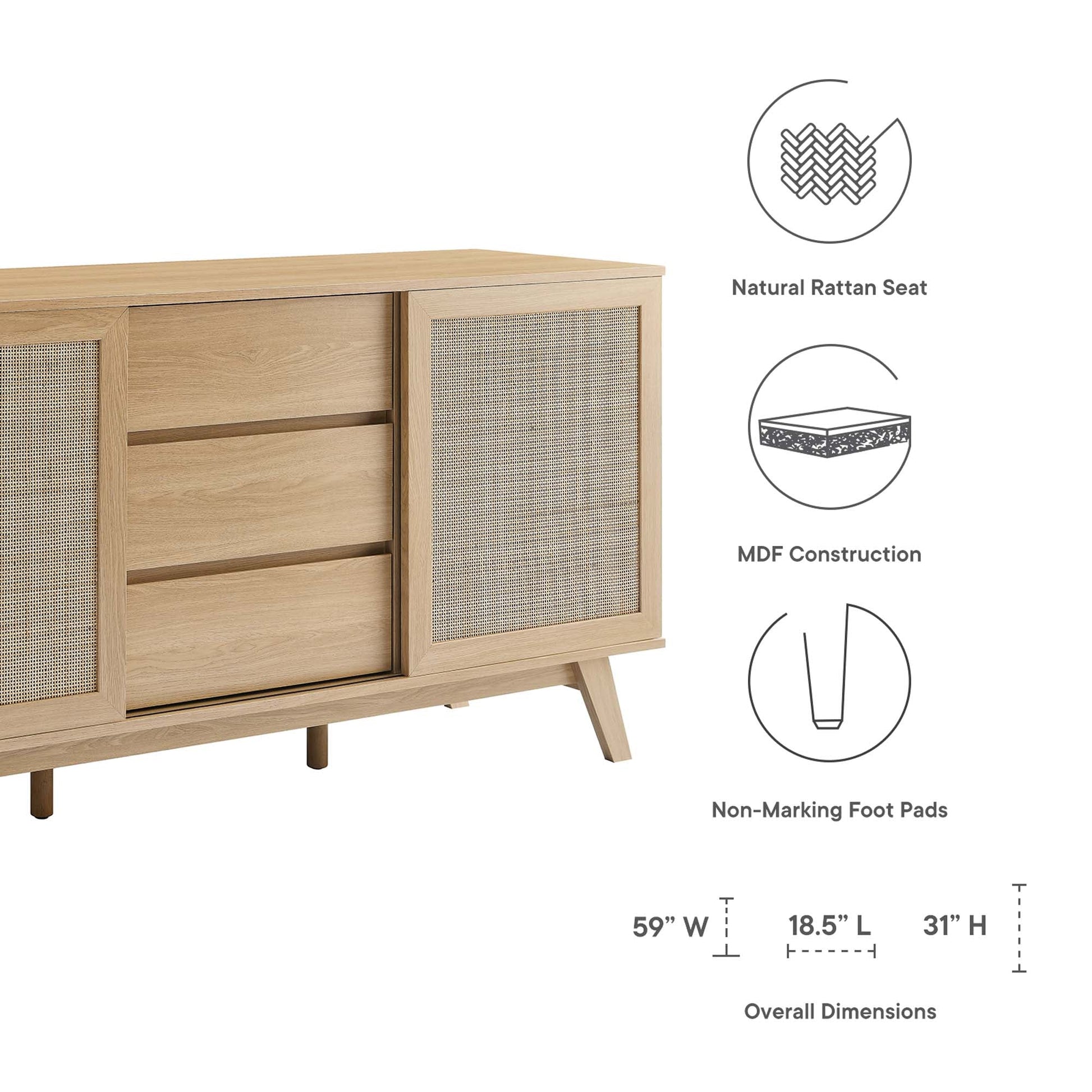 Soma 59" Oak Sideboard