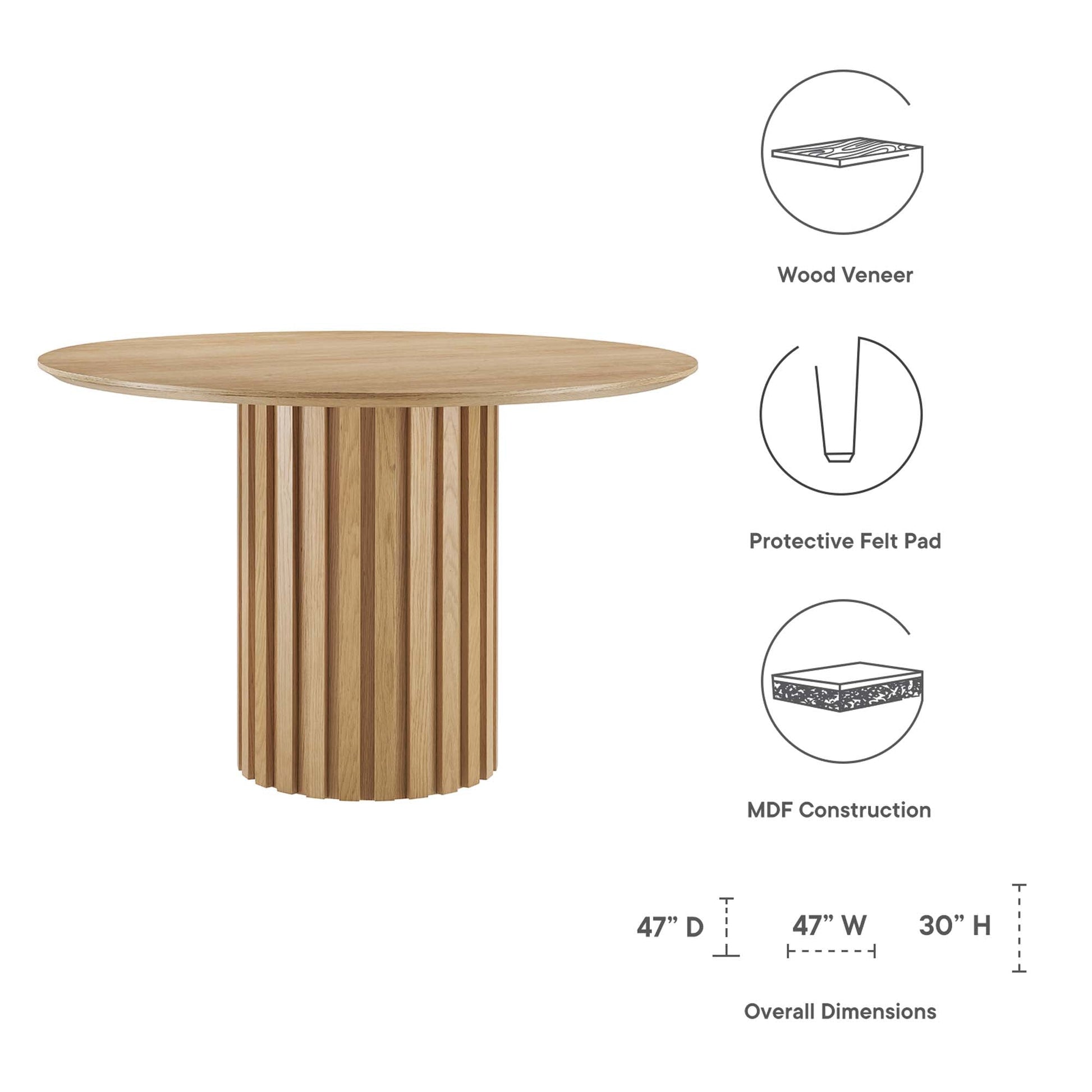 Senja 47" Wooden Dining Table