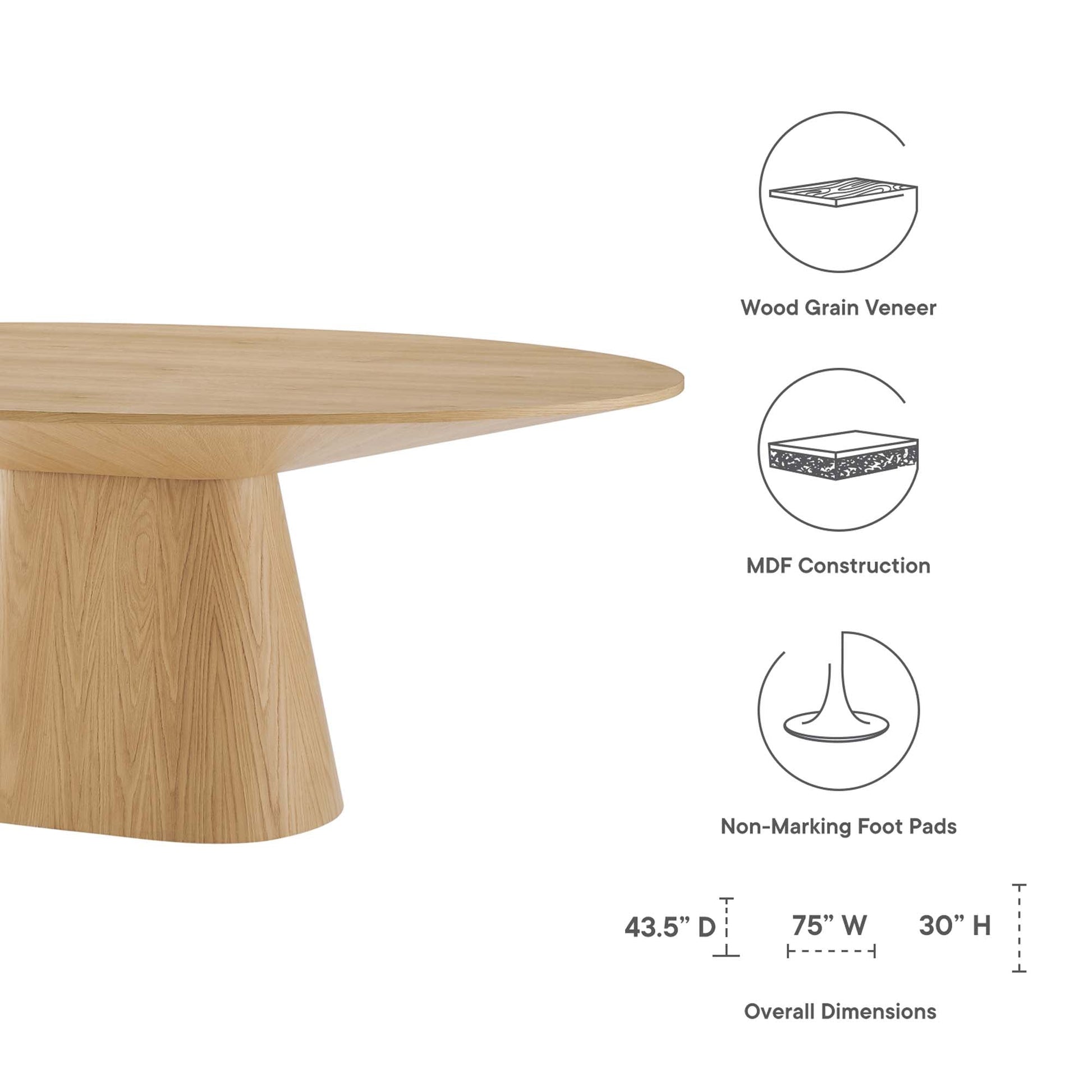 Provision 75" Oval Table