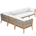 Outdoor Patio Teak Wood Sectional Sofa