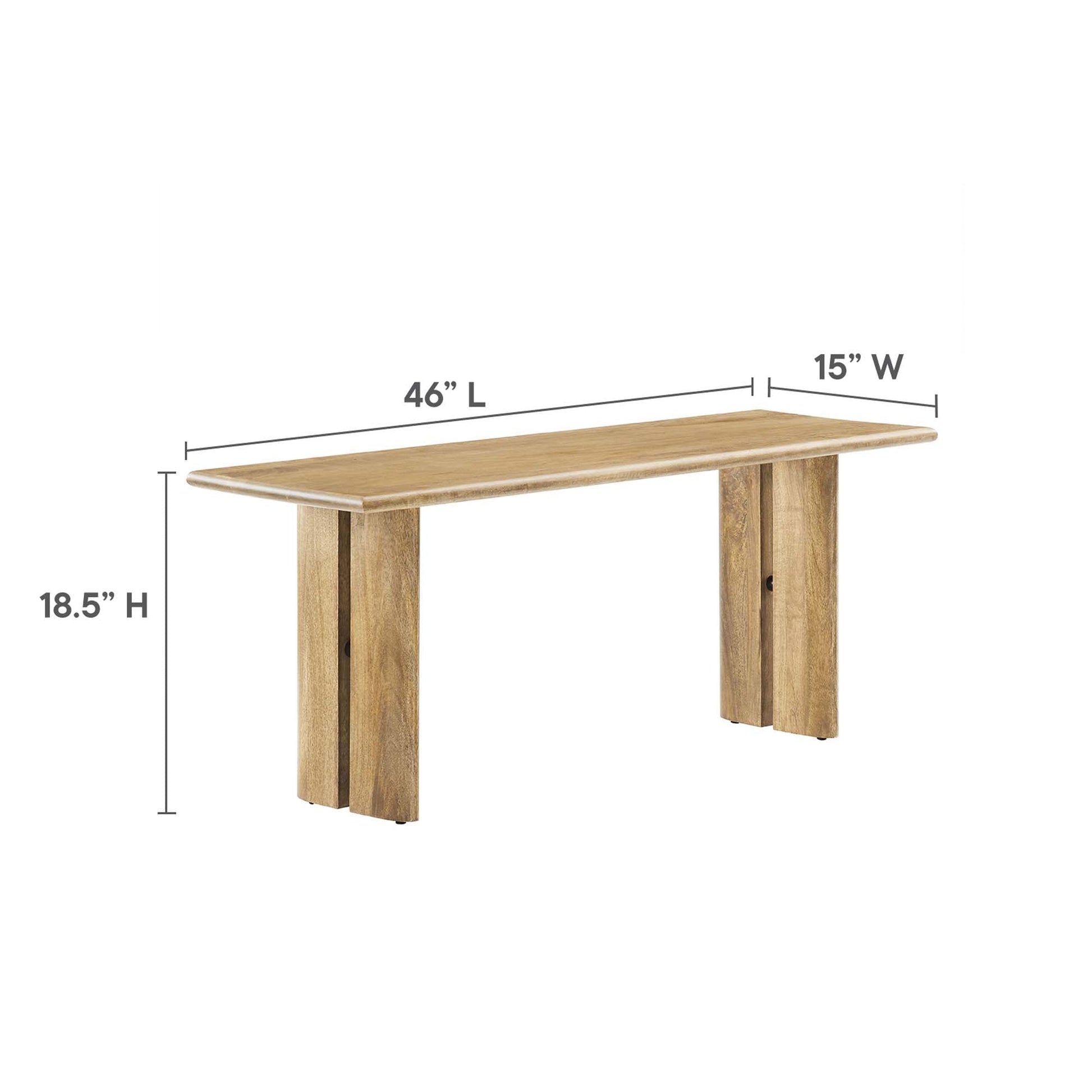 Amistad 46" Wood Bench Oak