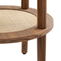 Walnut Modern Round Side Table