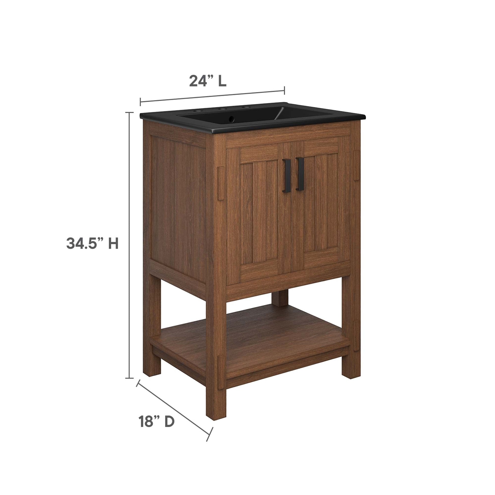 Ashlyn 36" Bathroom Vanity Walnut Black