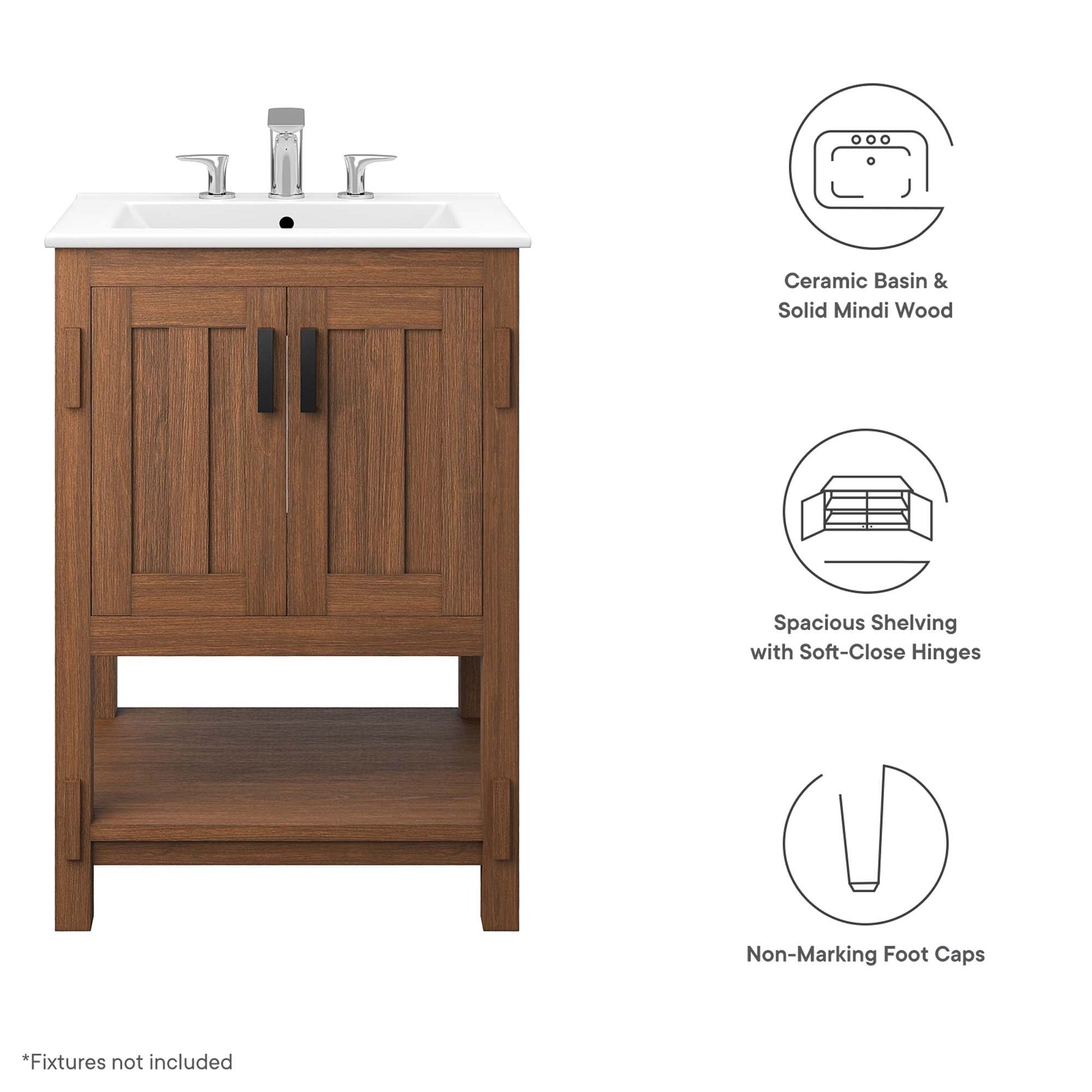 Ashlyn 36" Bathroom Vanity Walnut Black