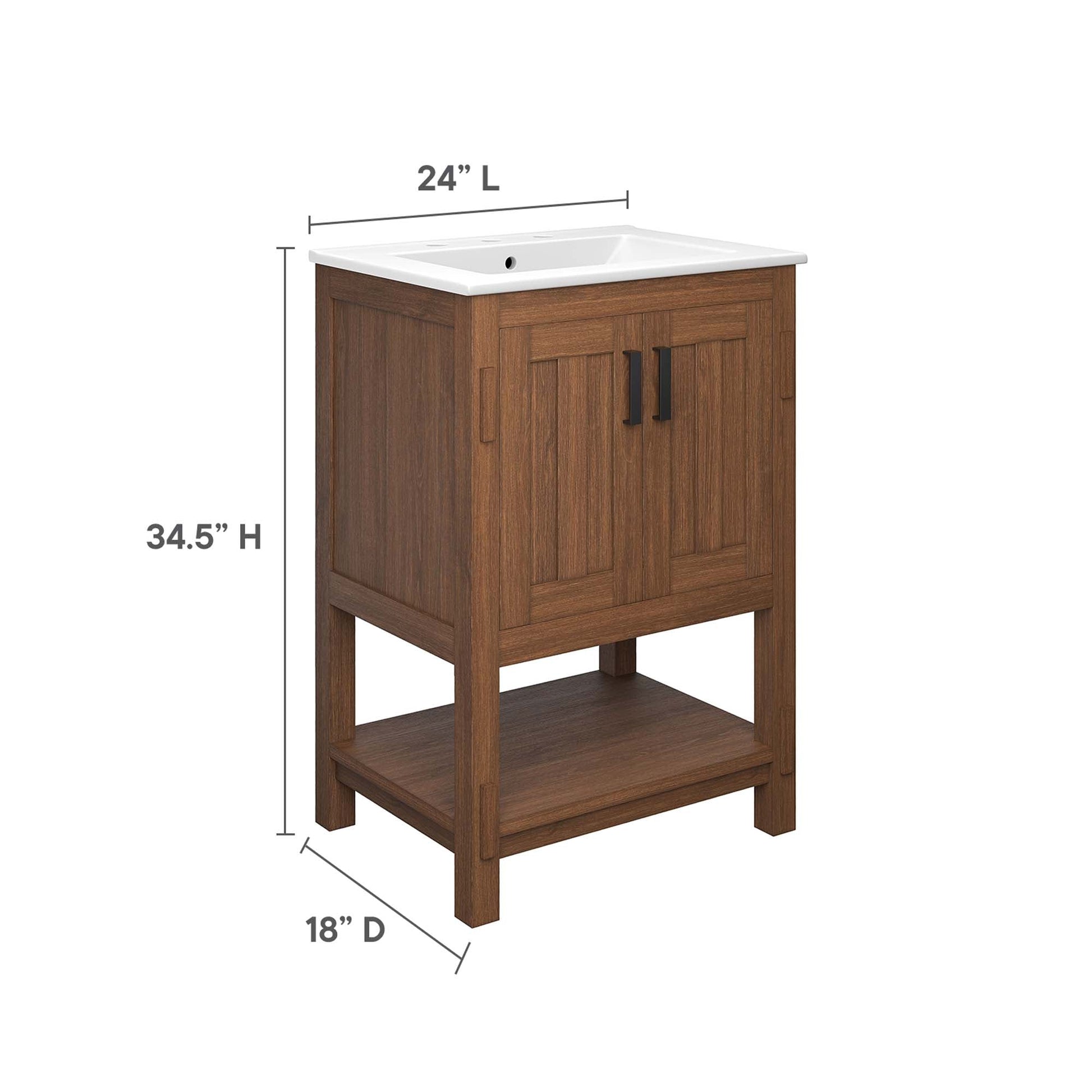 Ashlyn 36" Bathroom Vanity Walnut Black