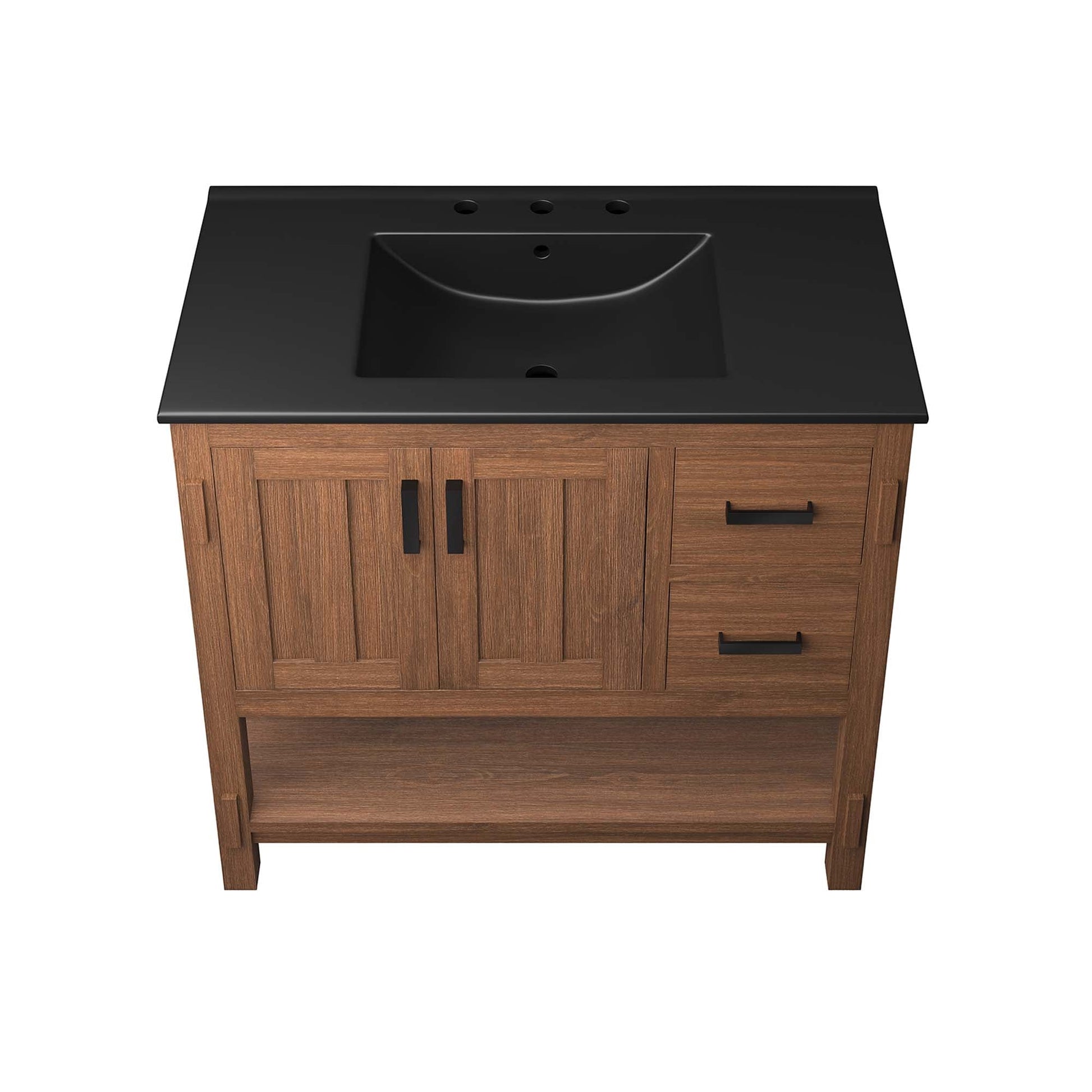 Ashlyn 36" Bathroom Vanity Walnut Black